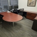 Large Medium Maple U/C Suite Desk w/ P Shape Runoff, Storages